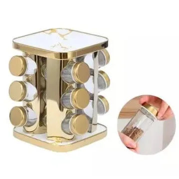 12 Piece Gold Spice Jar Set